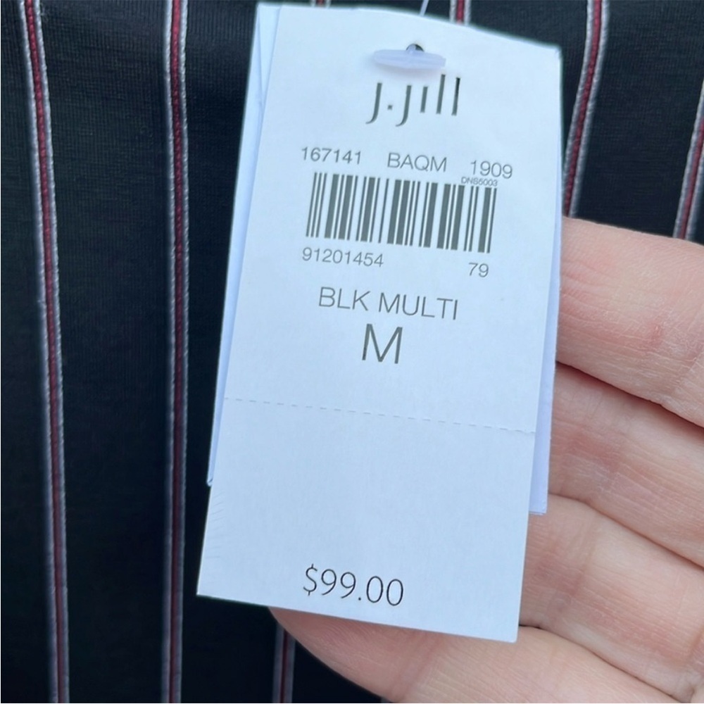 NWT J. Jill Ponte Knit Pinstripe Layered Dress Size Medium - Picture 8 of 10